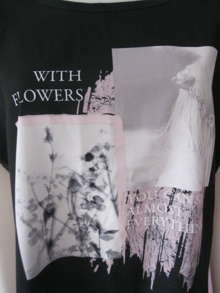 Shirt # Blue Motion  # Front-Print # Schwarz # 40/42