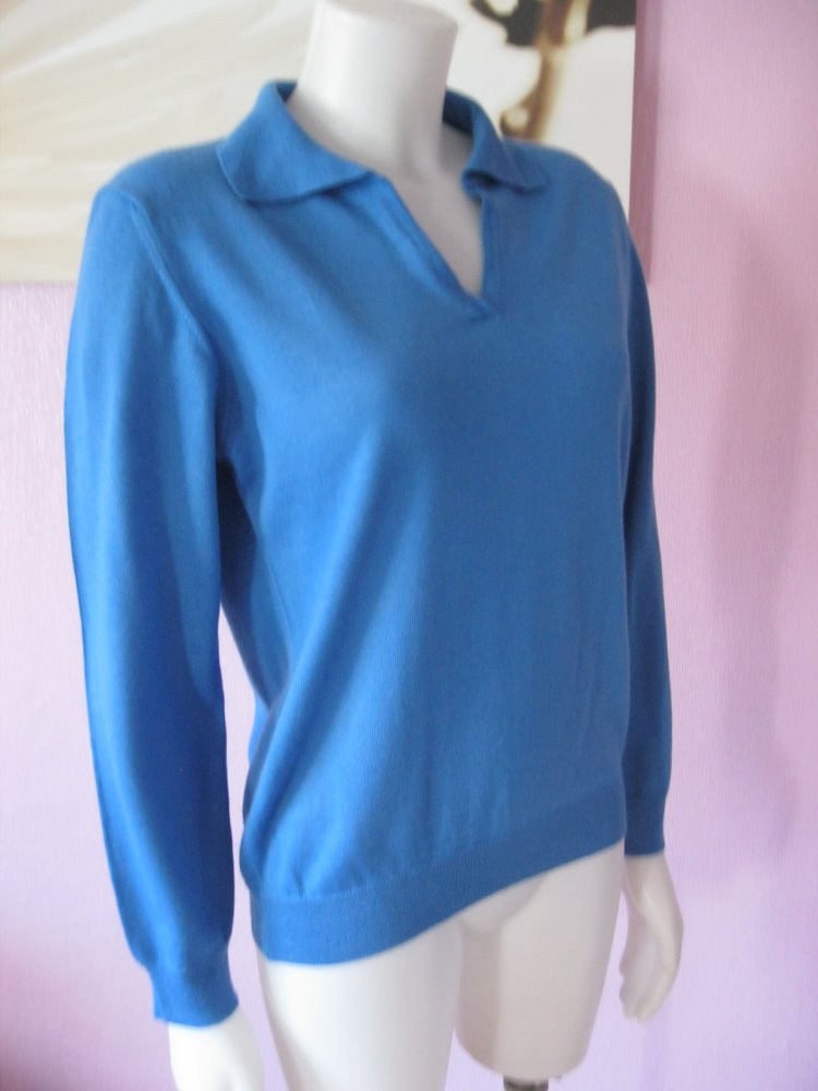 Adagio # Feinstrickpulli # Schurwolle # Blau # 44