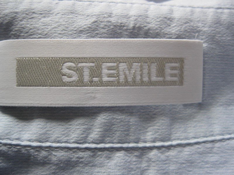 ST. Emile Bluse mit Hemdkragen hellblau Viskose/Seide L (40)