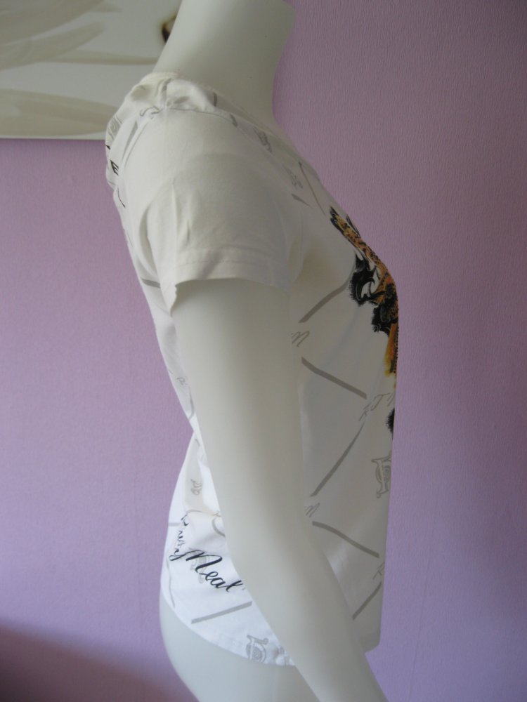 T-Shirt # Rusty Girls # Tiger-Print # weiß # S