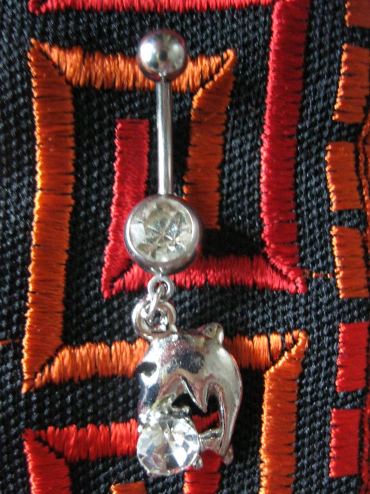 Bauchnabelpiersing # Strasssteine # Delfin