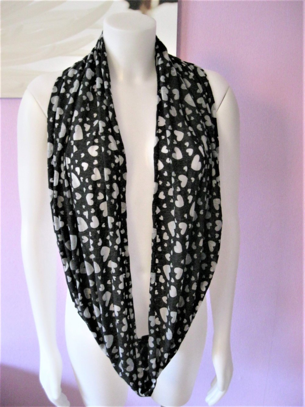 Loop # Schwarz/Grau # Herzen 