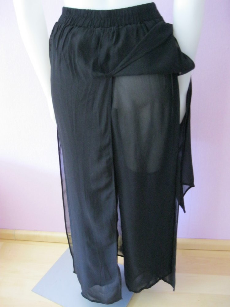 Stoffhose # Chiffon # Fluide # Schwarz # XS/S
