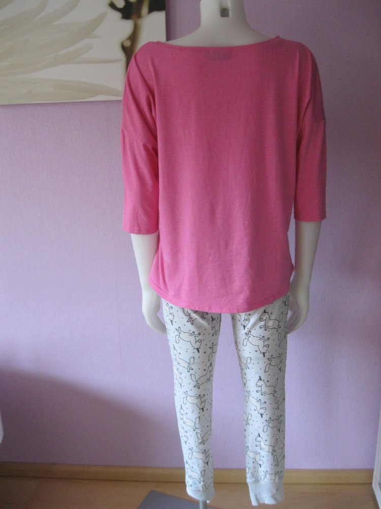 Yes or No Schlafanzug Einhorn Pink/Weiß Baumwolle L (40)
