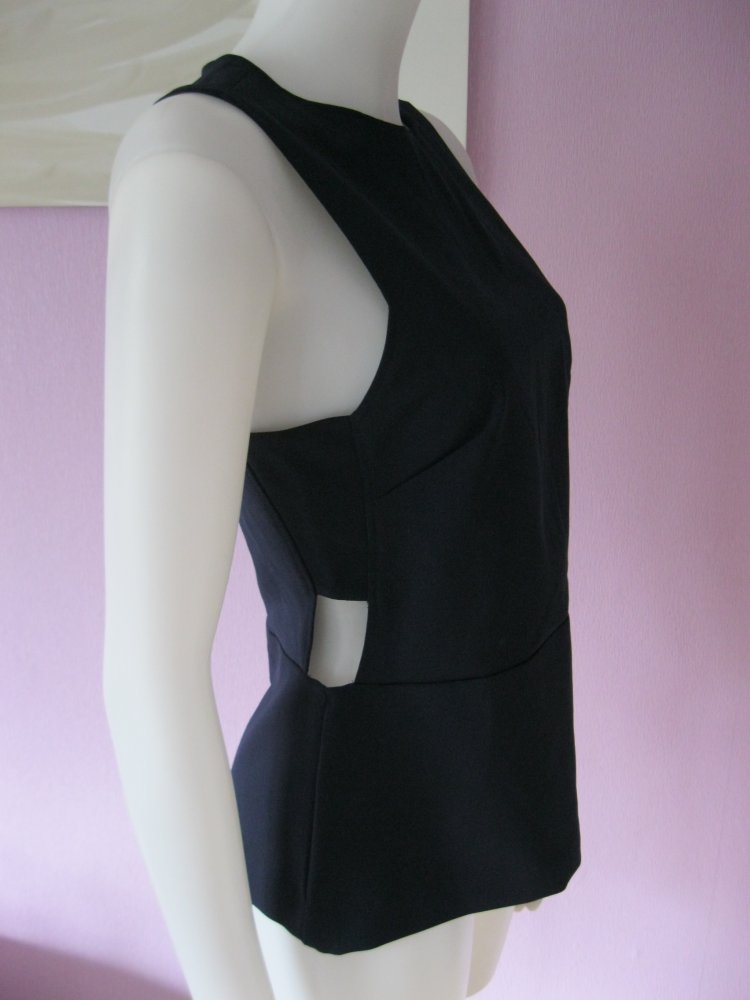 Top # Bluse # ärmellos # H&M # Marineblau # 38