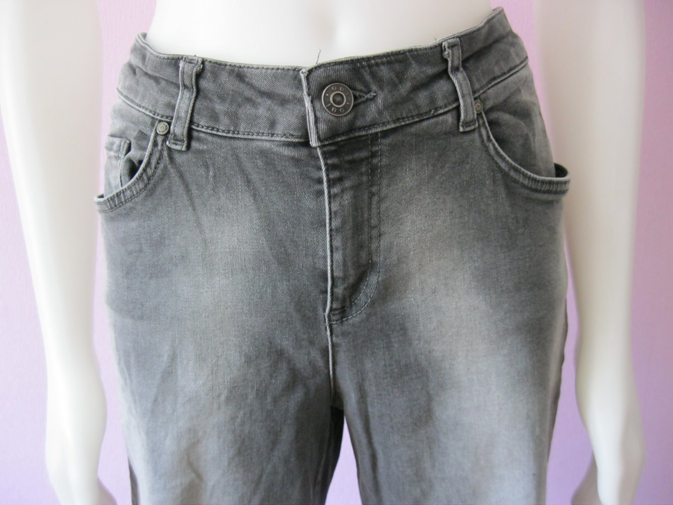 Jeans # Oui # Grau-Schwarz # 42
