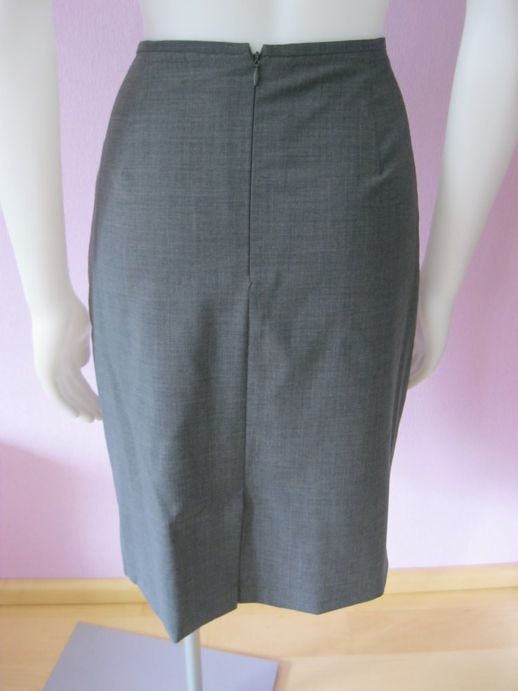 Bleistiftrock # St. Emile # 100% Schurwolle # Grau # 38