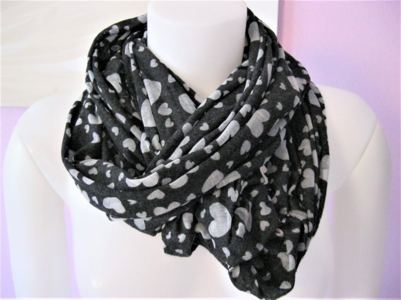 Loop # Schwarz/Grau # Herzen 