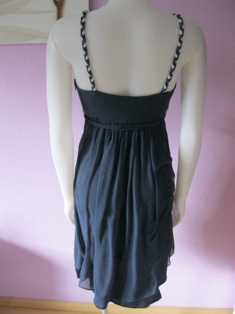 Trägerkleid # Sommerkleid # gestreift # 100% Seide # Blau / Creme # 36