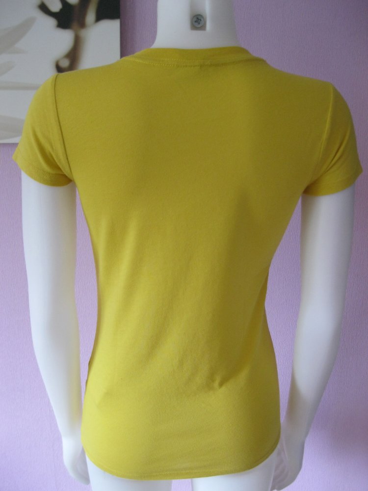 T-Shirt  # Hollister # Logo # Stickerei # Aufnäher # Gelb # M