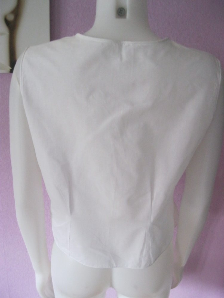 Bluse # Top # ärmellos # Lochmuster # Weiß # 38/40