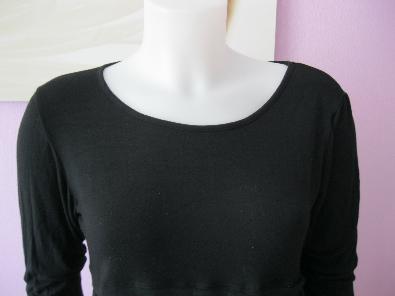 Tunika # Cropped-Shirt # 3/4-Aärmlig # Piaza Italia # Schwarz # 38