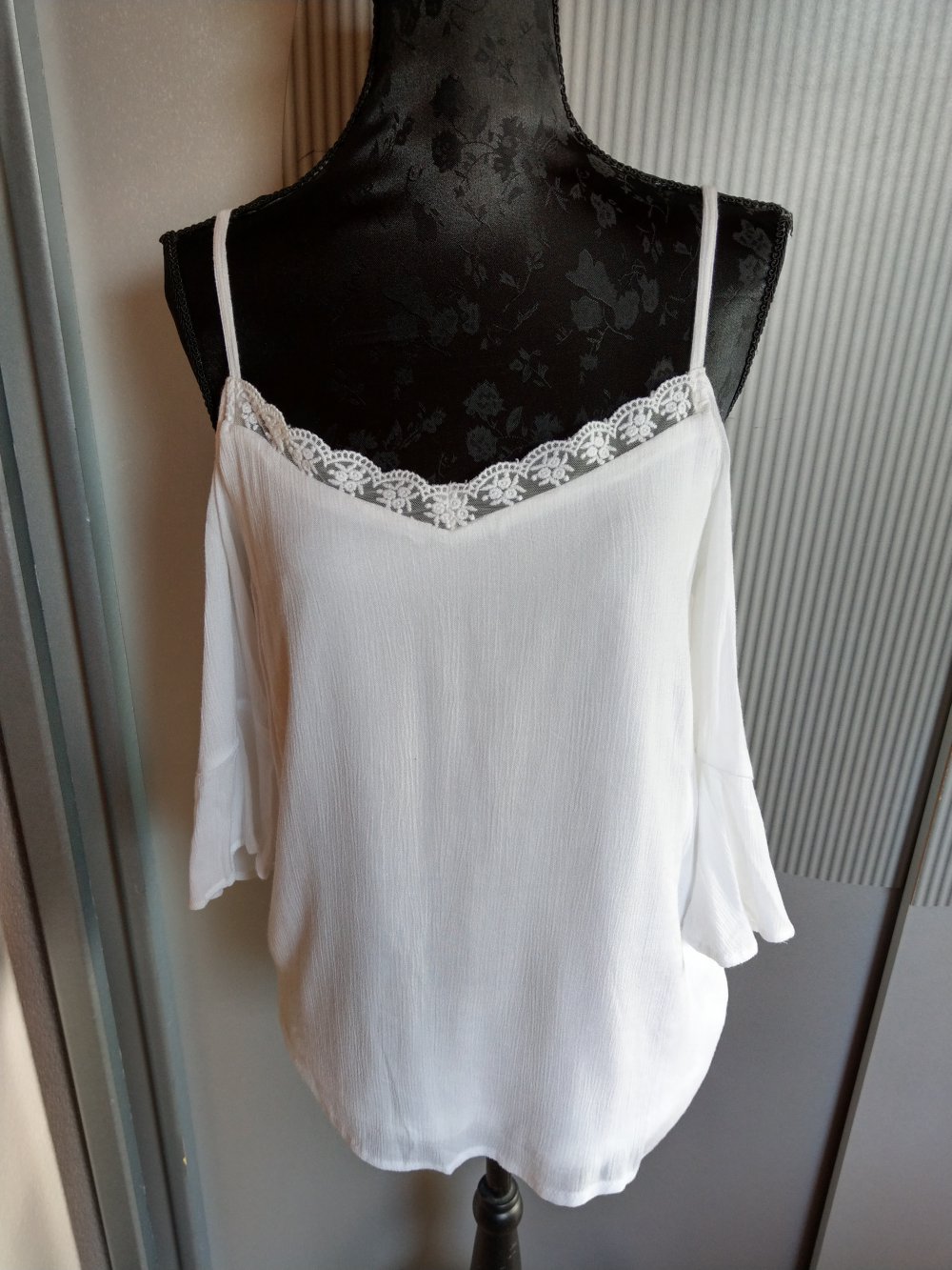 Shirt weiß Spitze Noisy may Neu 