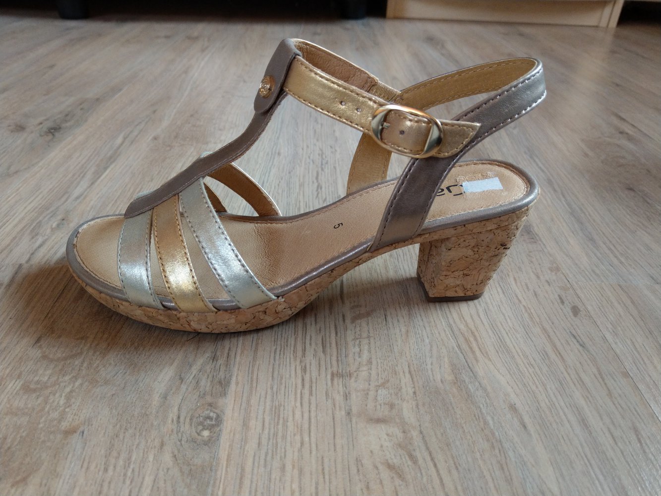Sandalen Pumps silber gold beige Gabor 5 Neu 