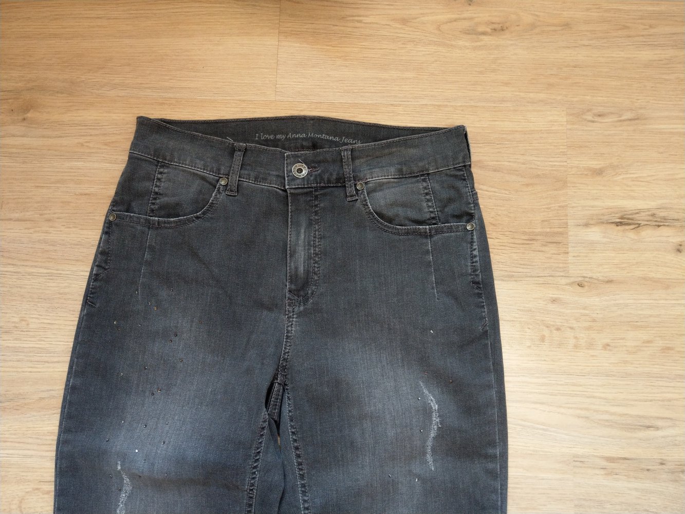 Hose Jeans grau Steinchen Anna Montana Angelika