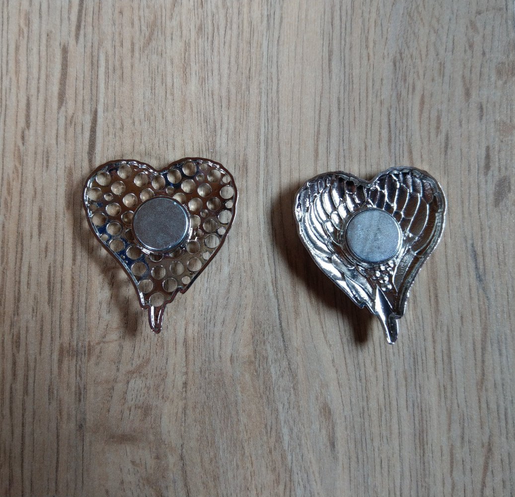 Brosche silber Magnet Herz neu 