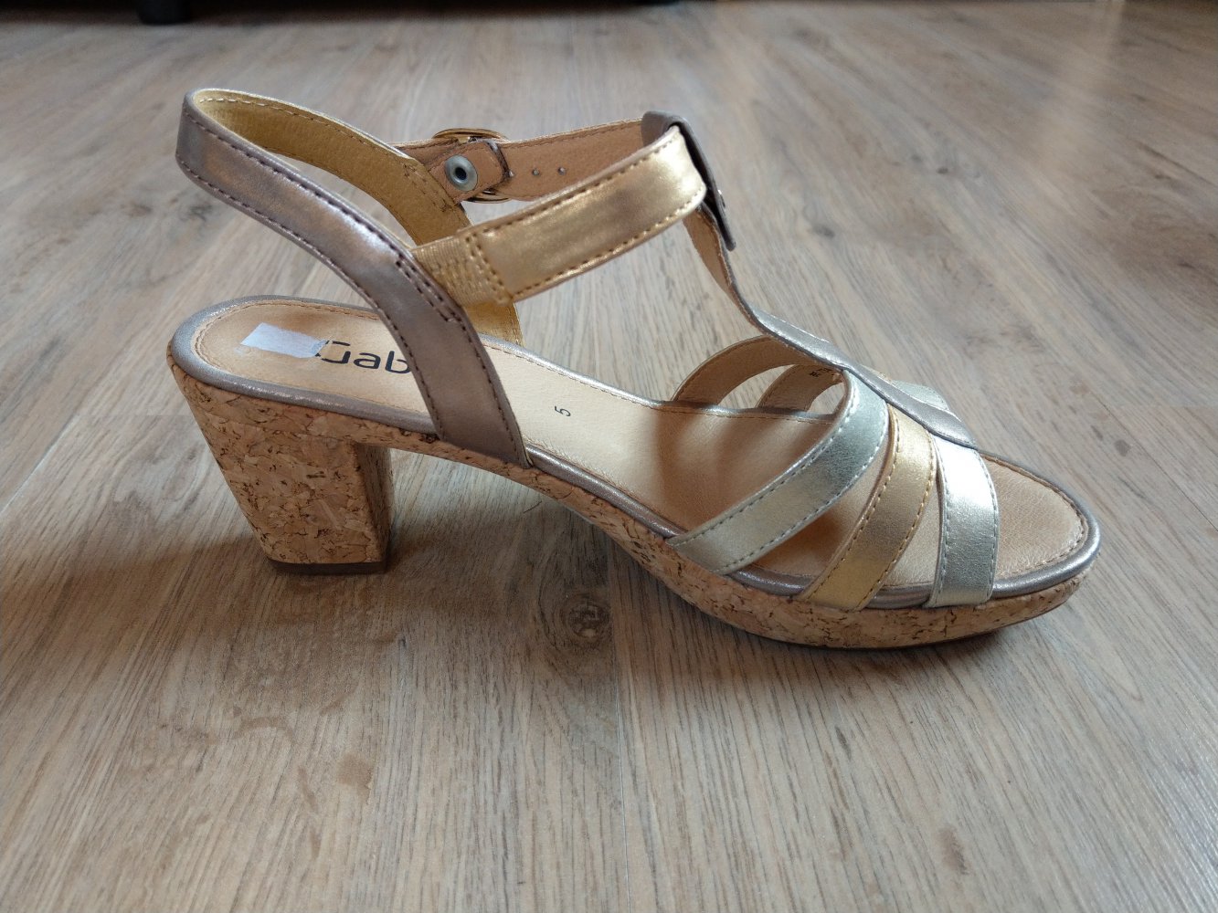 Sandalen Pumps silber gold beige Gabor 5 Neu 