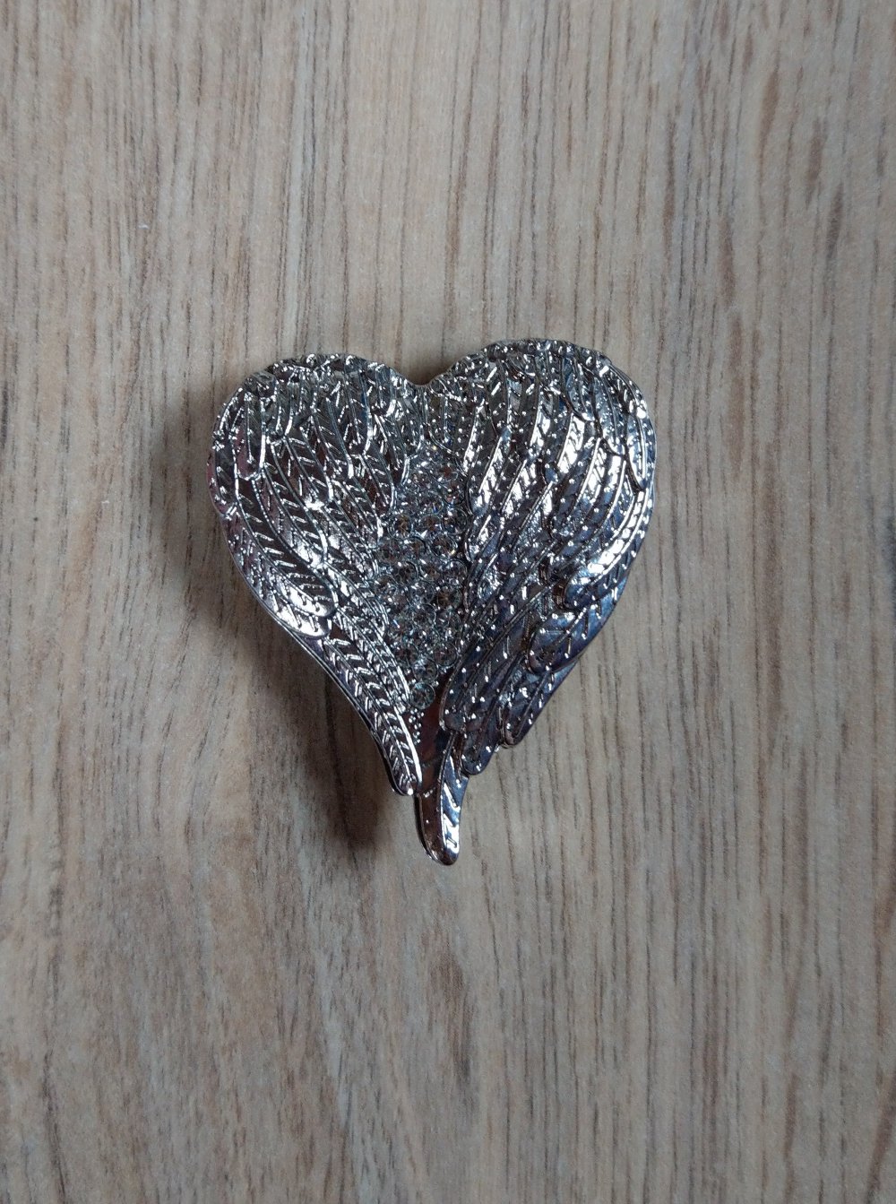 Brosche silber Magnet Herz neu 