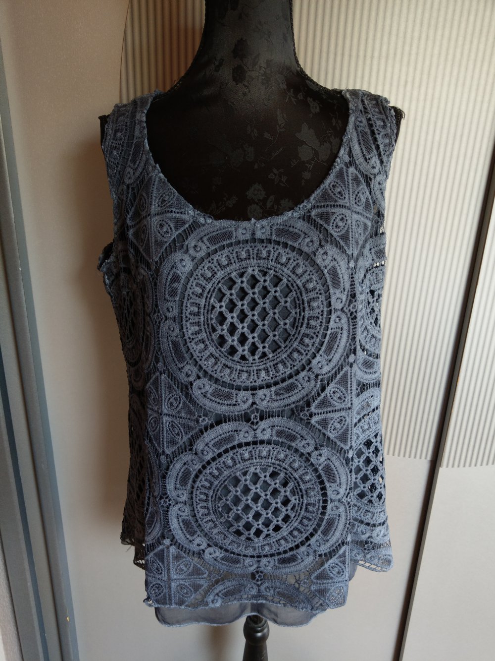 Top Shirt blau Spitze estelle jolie 