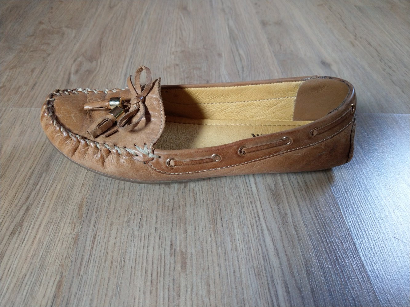 Ballerinas Schuhe hellbraun Leder Globetrotter 