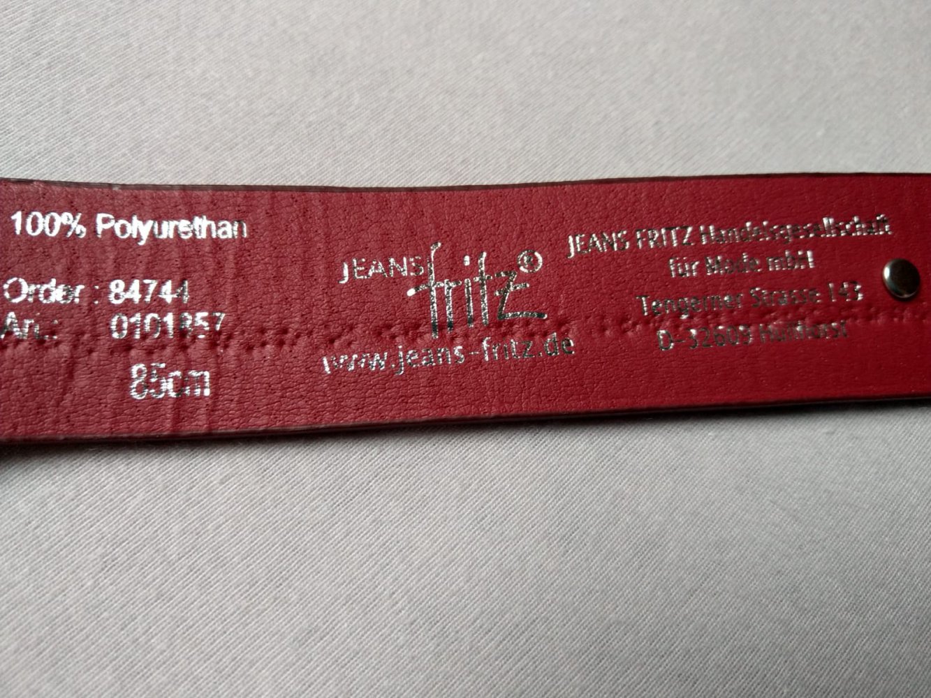 Gürtel rot Nieten Jeans Fritz Neu 85cm