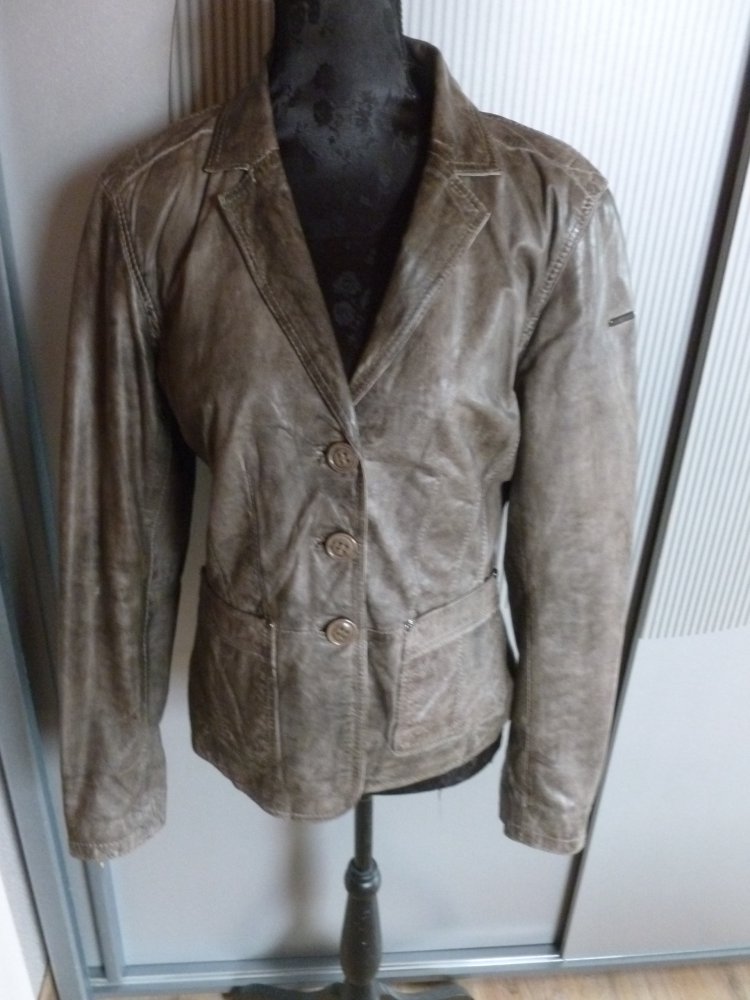 Lederjacke Jacke Blazer grau braun Milestone