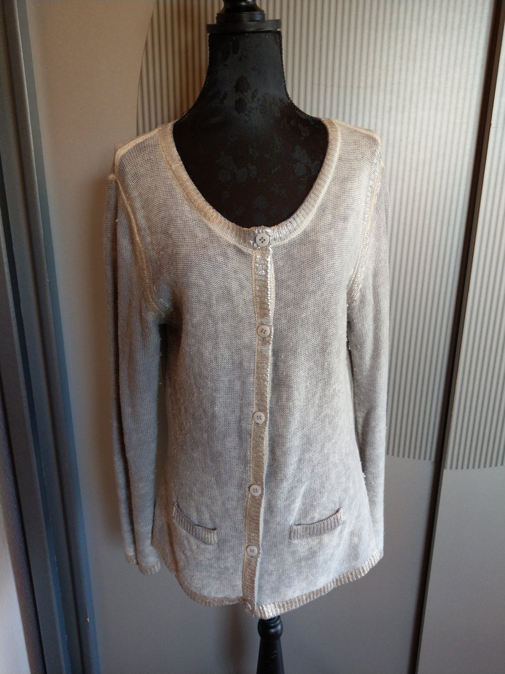 Strickjacke Cardigan grau estelle jolie