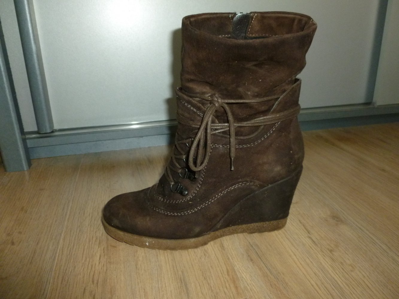 Stiefeletten Schuhe Winterschuhe braun Leder empodium