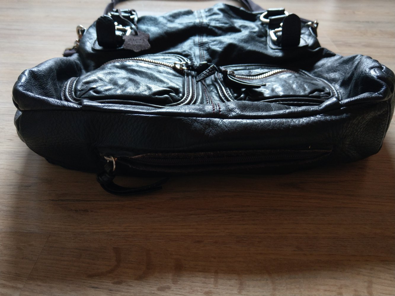 Handtasche dunkelbraun Leder 