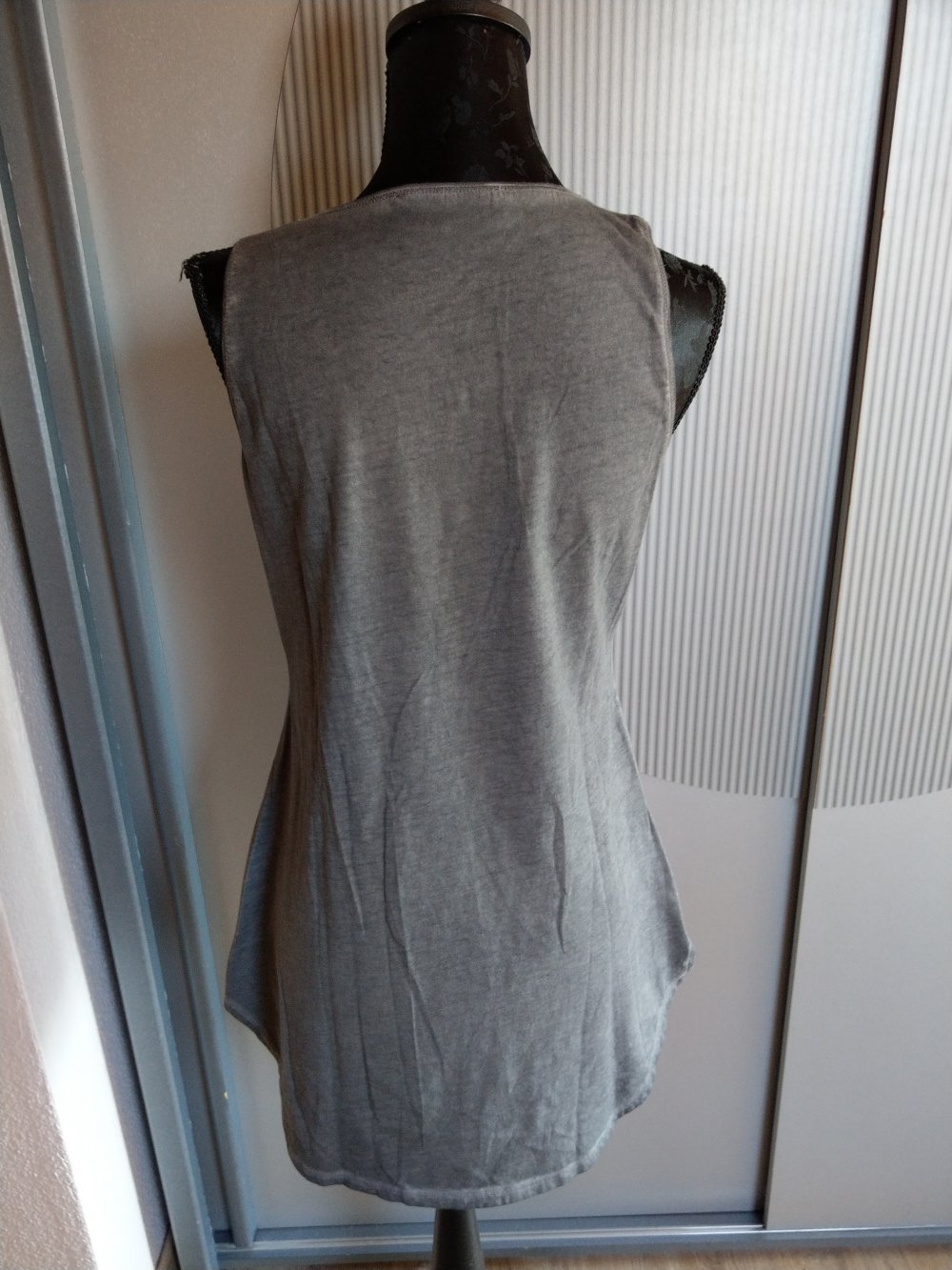 Top Shirt grau Pailletten Tredy 