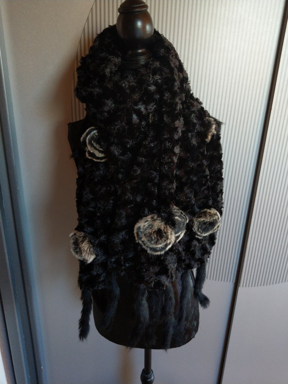 Schal Tuch schwarz flauschig 