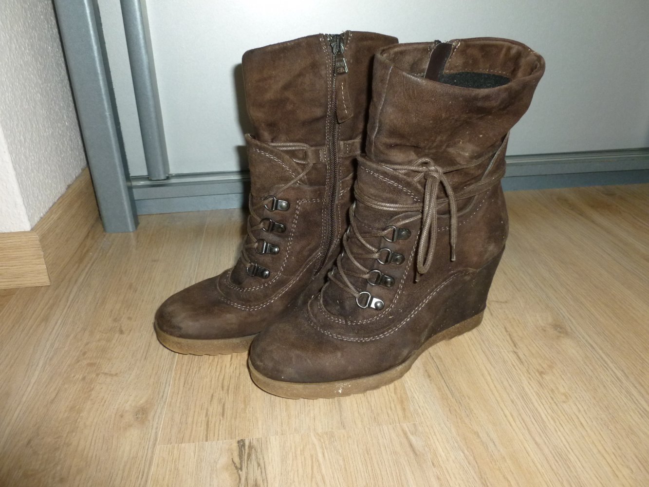 Stiefeletten Schuhe Winterschuhe braun Leder empodium