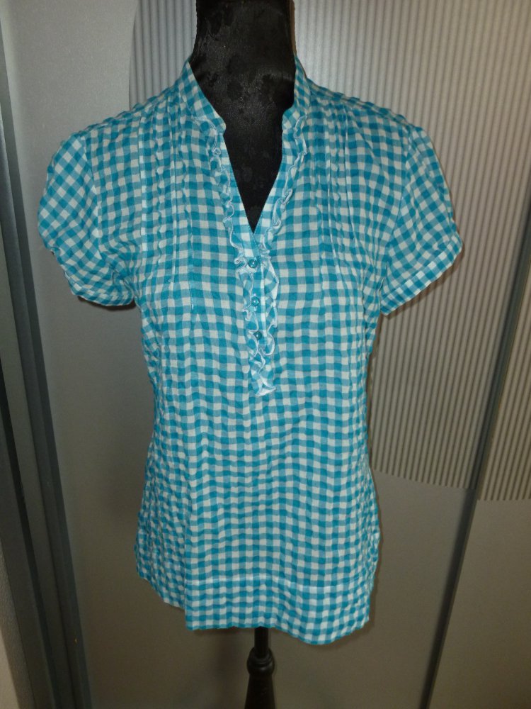 Bluse Shirt blau kariert Yessica