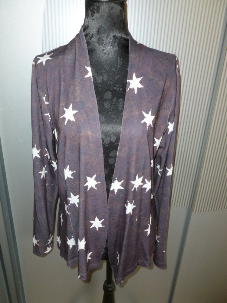 Strickjacke Cardigan Stern weiß braun liberty