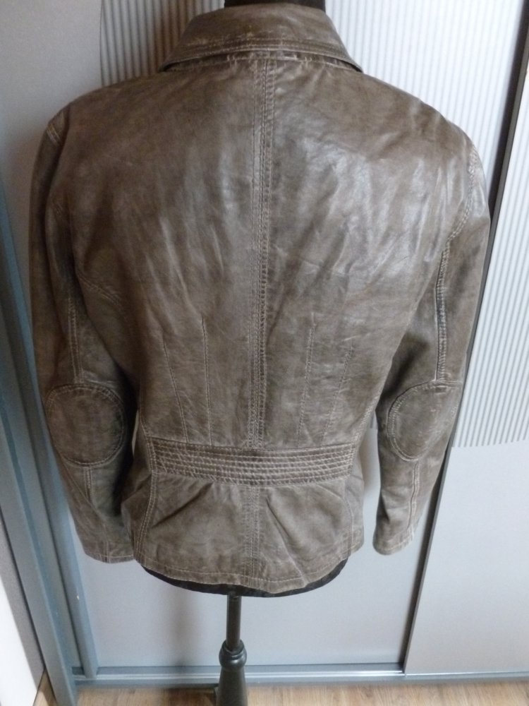 Lederjacke Jacke Blazer grau braun Milestone