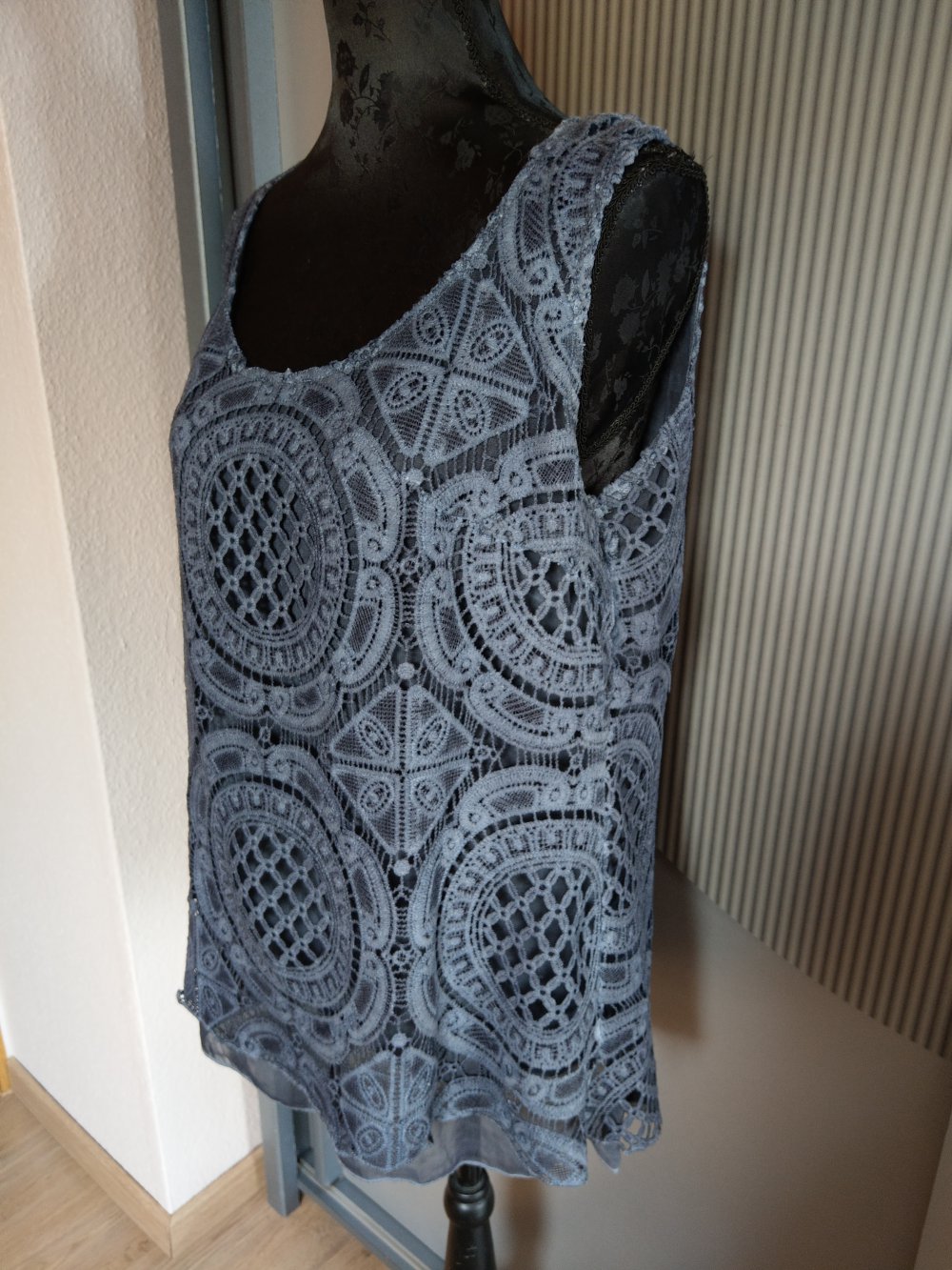 Top Shirt blau Spitze estelle jolie 