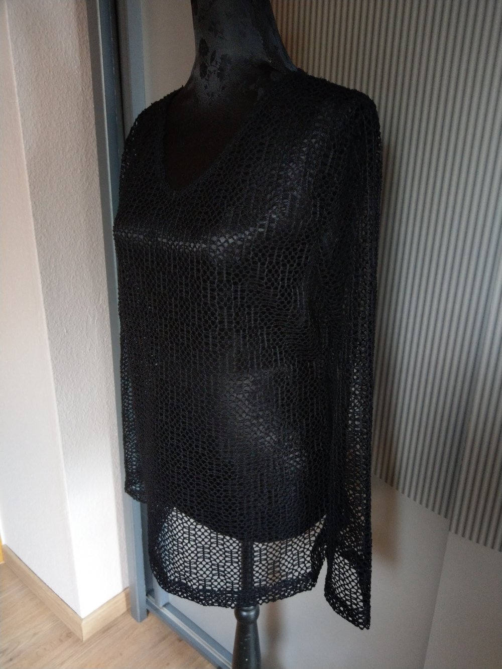 Strickshirt Netzshirt schwarz Gina Benotti 