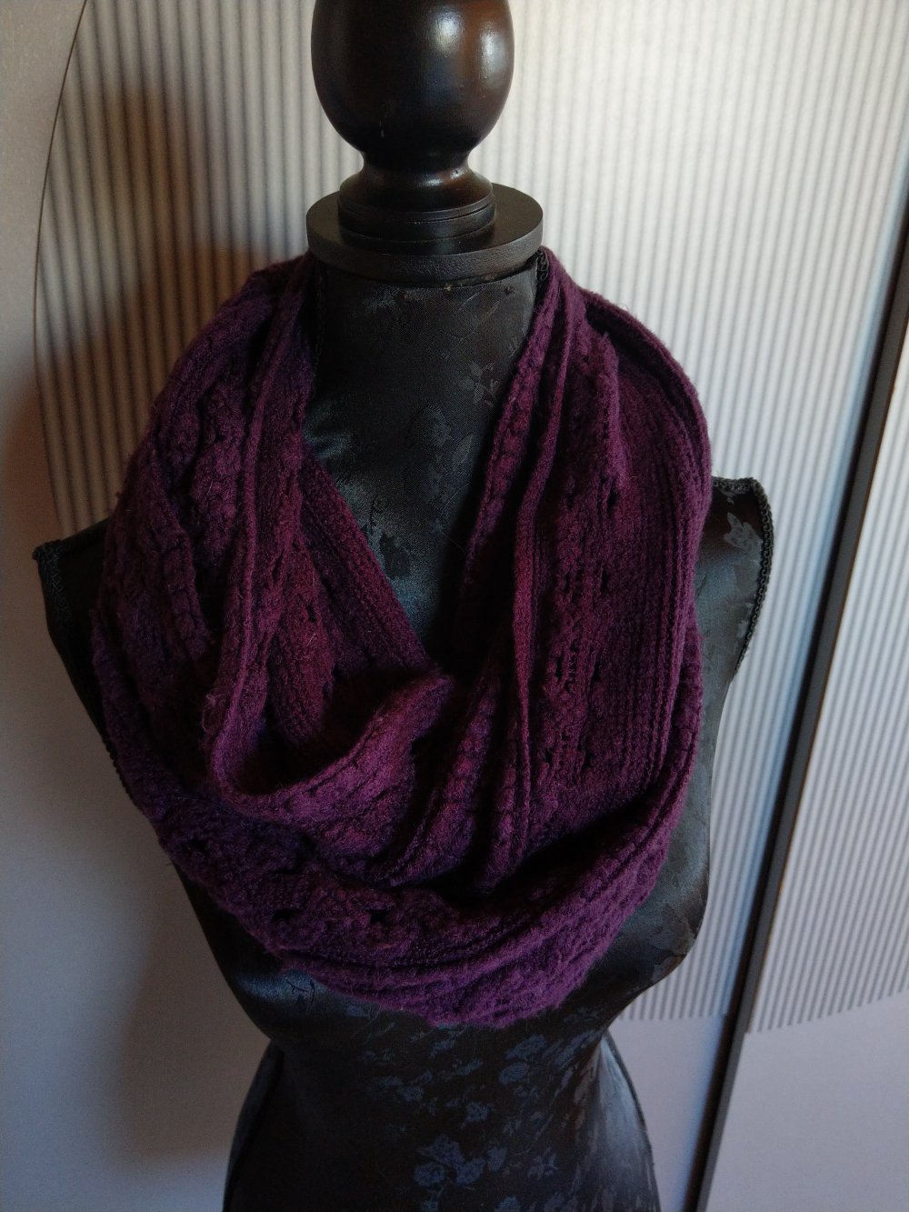 Schlauchschal Tuch lila Strickschal 