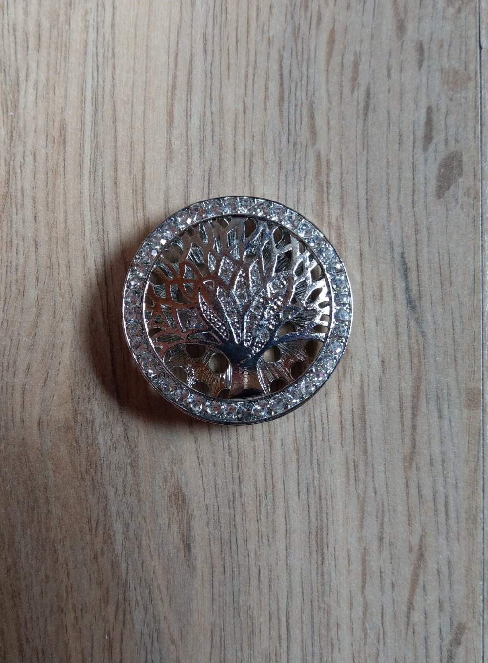 Brosche silber Baum Magnet Neu 