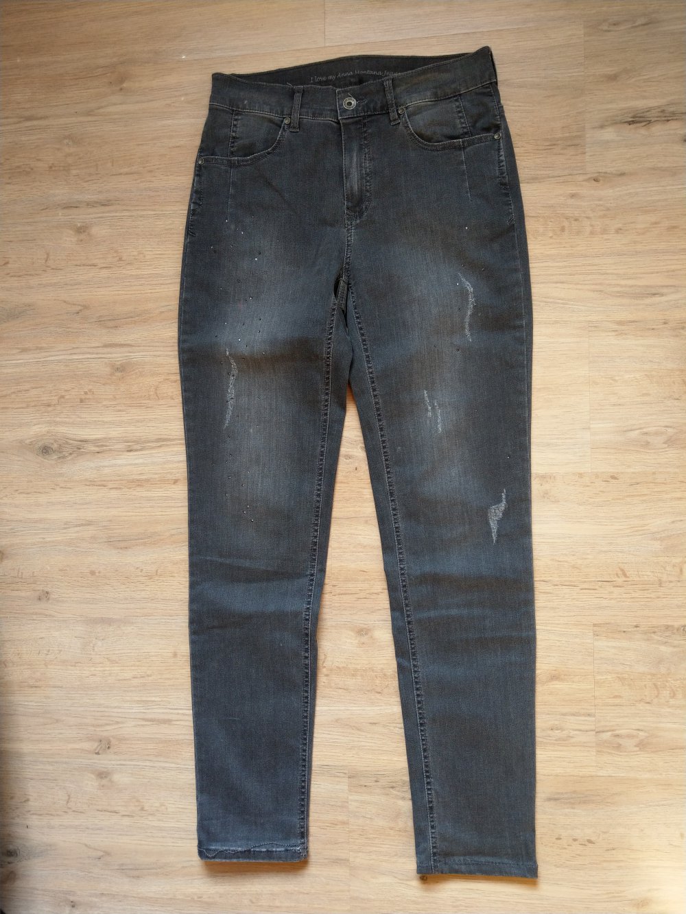 Hose Jeans grau Steinchen Anna Montana Angelika