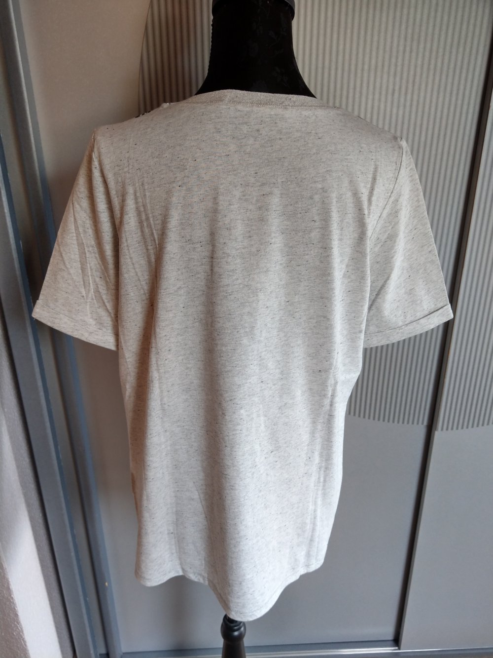 T-Shirt grau Leoparden Muster oui