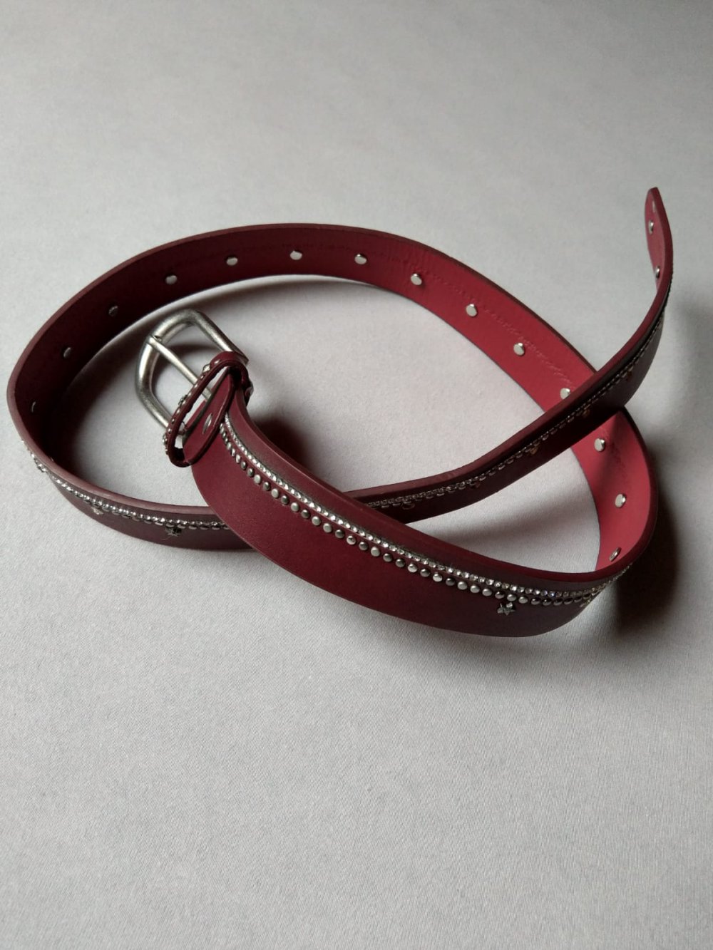 Gürtel rot Nieten Jeans Fritz Neu 85cm