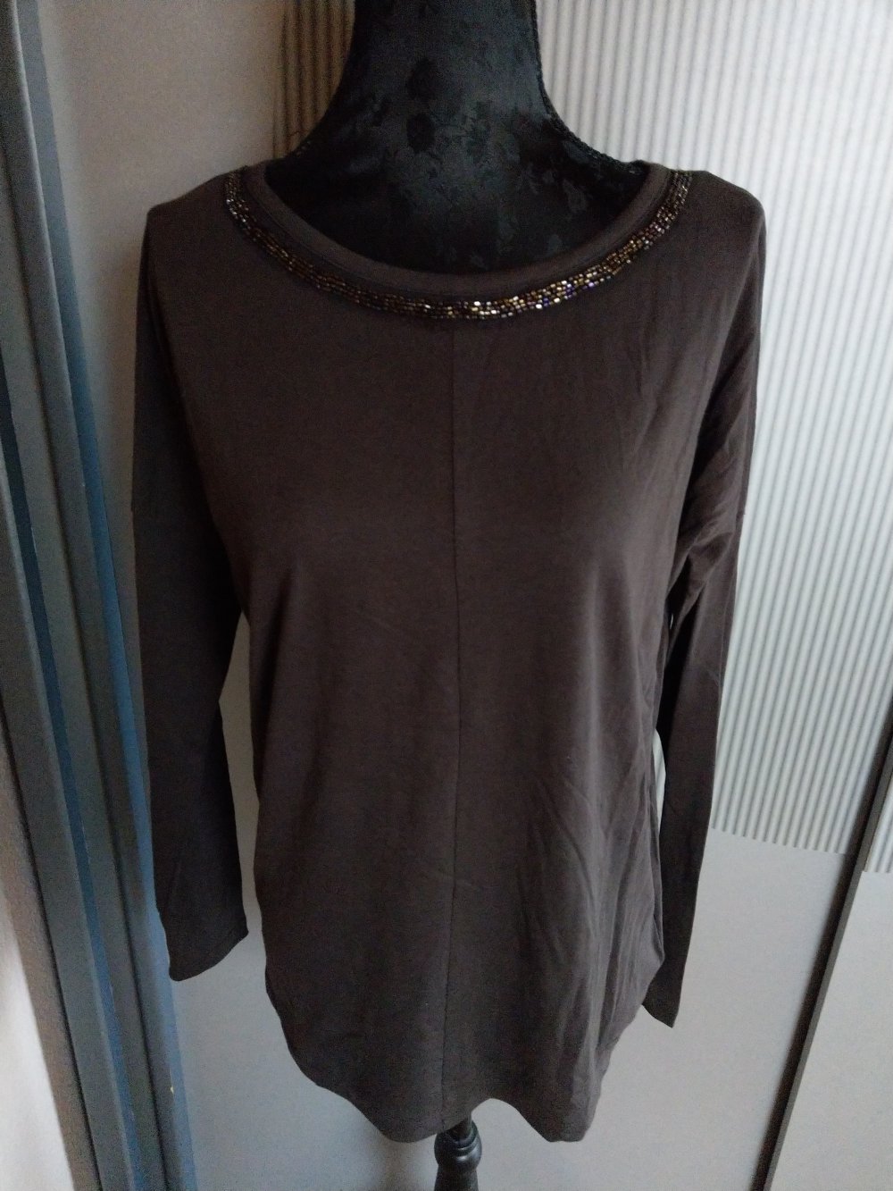 Shirt braun Pailletten QS by s.Oliver Neu 