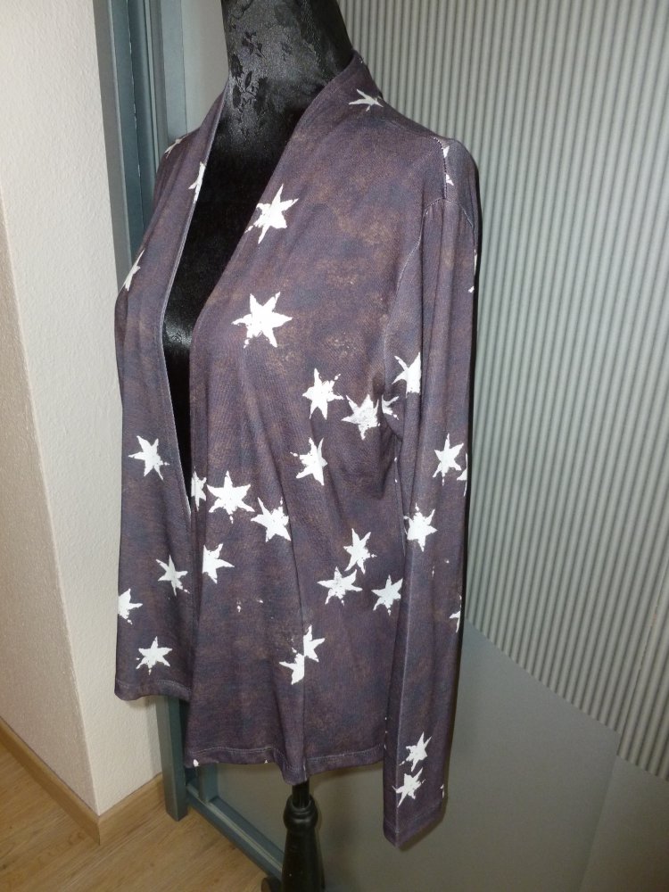 Strickjacke Cardigan Stern weiß braun liberty