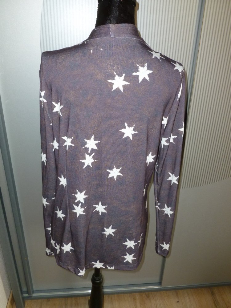 Strickjacke Cardigan Stern weiß braun liberty