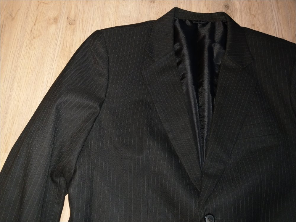 Sakko Anzugjacke Jacke Blazer schwarz Nadelstreifen