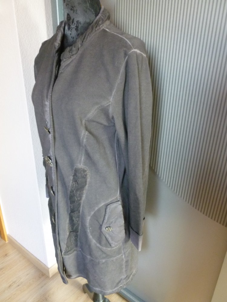 Mantel Jacke grau be in Made in Italy Neu