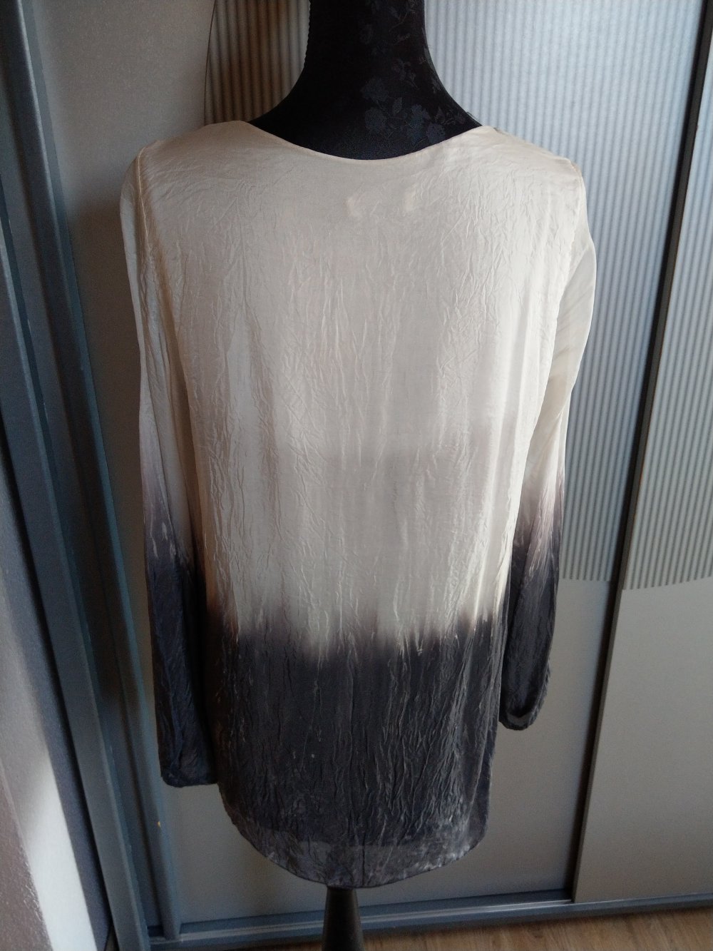 Shirt Bluse beige grau Made in Italy 38 M
