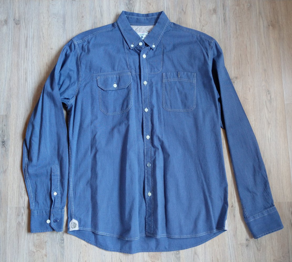 Hemd langarm blau weiß gestreift Arqueonautus 