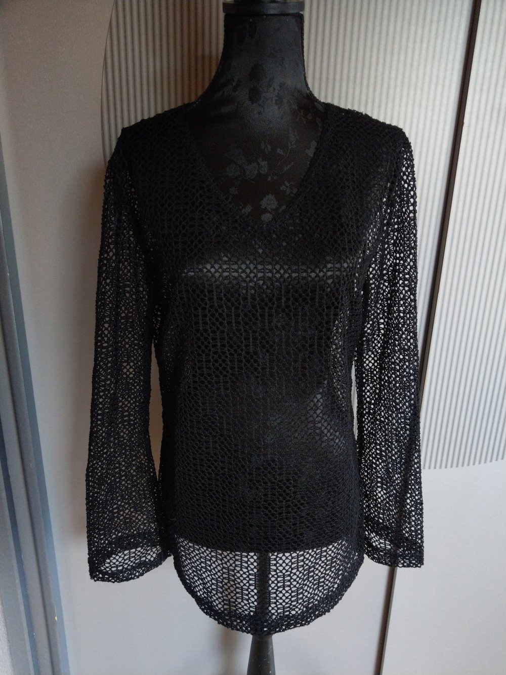 Strickshirt Netzshirt schwarz Gina Benotti 
